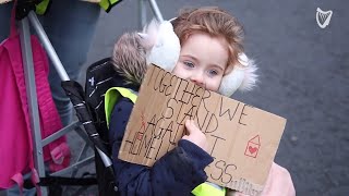 Protesters campaign against evictions outside Leinster House