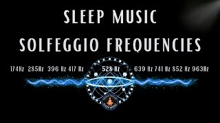 BLACK SCREEN SLEEP MUSIC ☯ All 9 solfeggio frequencies ☯ DNA Repair