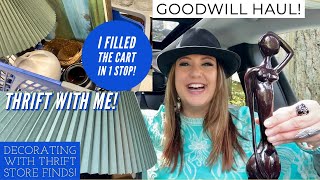 FILLED MY CART AT ONE GOODWILL | Goodwill Haul | Thrift With Me | Thrift Haul | Thrifted Home Design