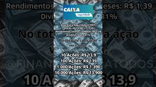 Rendimento das ações da Caixa Seguridade (CXSE3) #ações #dividendos #caixaseguridade #cxse3 #caixa