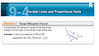 Triangle midsegment theorem| Proportionality parts.