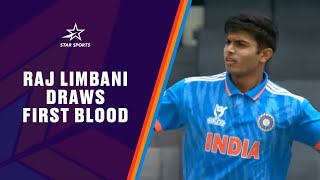 IND's Raj Limbani Knocks Over AUS' Sam Konstas | ICC U-19 Men's World Cup Final 2024