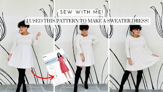 SEW WITH ME! I USED SIMPLICITY 9136 TO MAKE A SWEATER DRESS!