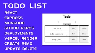 Full-Stack Todo List Application with React, Node.js, Express & MongoDB Tutorial with Deployment.