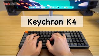 Keychron K4 Wireless Mechanical Keyboard Unboxing \u0026 Typing Sound Test