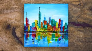 Abstract City Beginner Step-by-Step Acrylic Paint Tutorial Live Stream | Creatively
