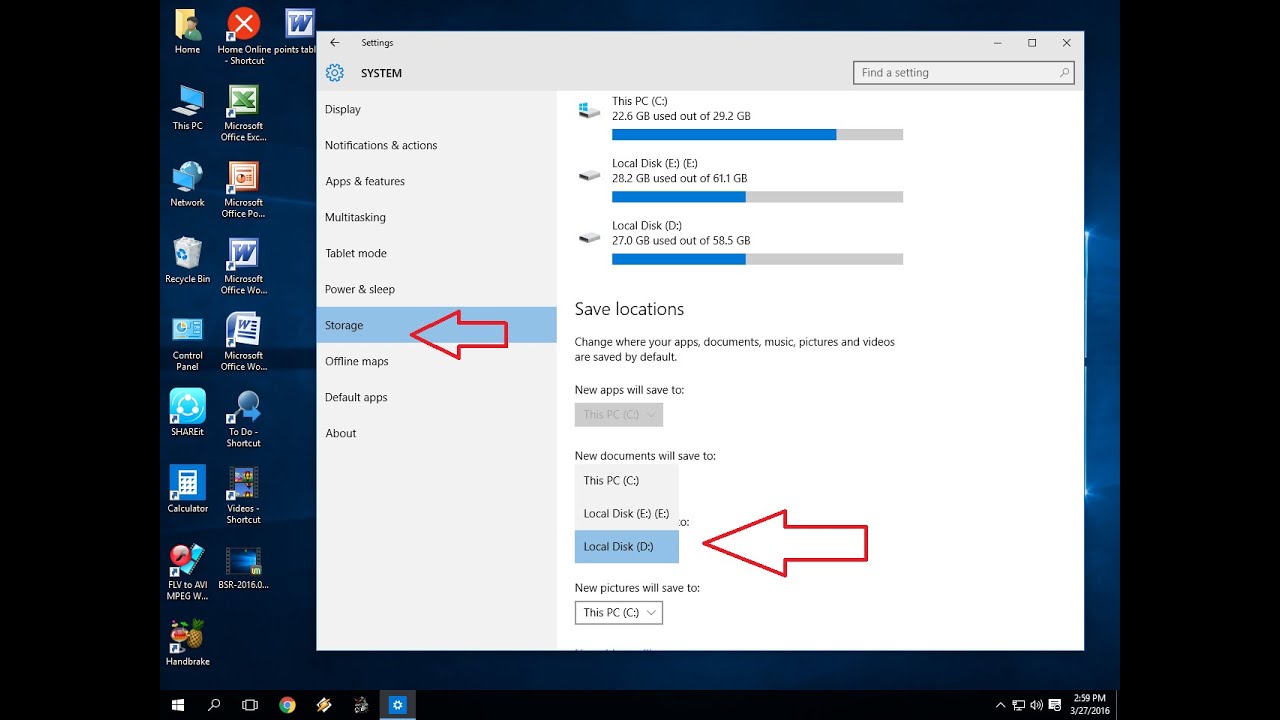 How To Change Default Save Location In Windows 10 PC - YouTube