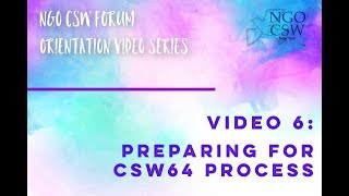 NGO CSW64 Video 6: CSW64 Process