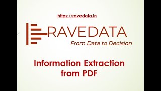 Case Study : Extract Information From PDF Files | Data Science | Python |RaveData