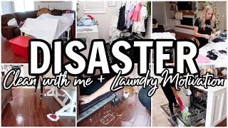 *NEW* DISASTER CLEAN WITH ME | ALL DAY CLEANING | MAJOR LAUNDRY MOTIVATION | SPEED CLEAN | REAL MESS