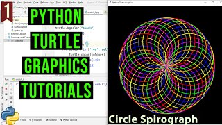 Circle Spirograph with Python Turtle | PYTHON TURTLE GRAPHICS TUTORIAL#1 | Designs in turtle library