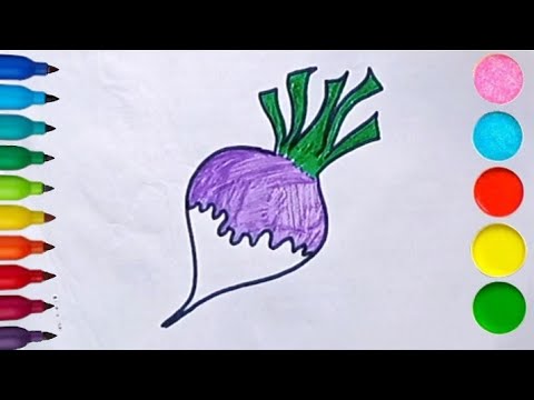 How To Draw Turnip Step By Step//Easy Drawing For Kids - YouTube