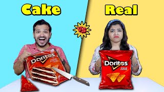 Real Vs Cake Food Eating Challenge | Realistic Cakes Eating Challenge | Hungry Birds