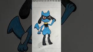 Riolu colour pencil drawing #shorts #viral #youtubeshorts