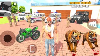 😱 Tiger Attack on Franklin 😱🚨 Indian Theft Auto 💥😱 Indian Bike Driving 3d💥🤩New Update New Cheat Code