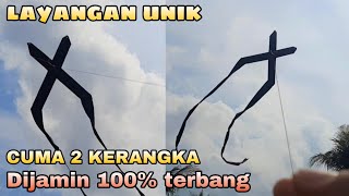 membuat layangan kreasi yang unik cuma dua kerangka