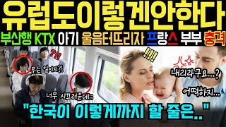 [해외감동사연] 한국 방문 걱정하던 프랑스 부부 아기가 기차안에서 큰소리로 울자 한국인들 반응에 충격받은 사연