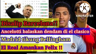 disalip decul😮‍💨😤 Ancelotti balaskan dendam di El clasico. Bellingham dan Felix segera merapat⚪⚪
