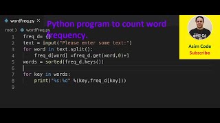 Python program to count word frequency