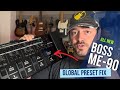 New BOSS ME-90 multi effects. How to adjust the Boss me90 global presets. #bosspedals #guitar