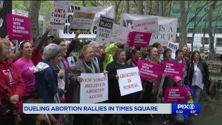 Pro-life rally duels with pro-choice demontrators in Times Square