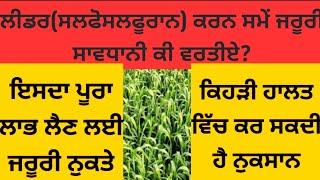 Efficient use of sulfosulfuron(Leader)/ਲੀਡਰ ਸਲਫੋਸਲਫੂਰਾਨ ਦੀ ਸਹੀ ਸਪਰੇਅ ਕਰਨ ਦੇ ਨੁਕਤੇ ਅਤੇ ਸਾਵਧਾਨੀਆਂ