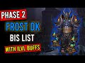 Frost DK Phase 2 BiS Gear & Loot Prio - Wrath Classic