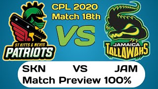 St Kitts And Nevis Patriots Vs Jamaica Tallawahs, Cpl 18th Match | Pre Match Analysis