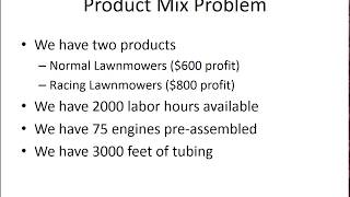 Product Mix Problem Intro