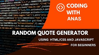 "Code Your Own Random Quote Generator || HTML, CSS, and JavaScript Project Tutorial!"
