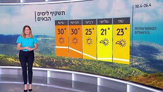 התחזית 25.04.21: ירידה ניכרת בטמפרטורות