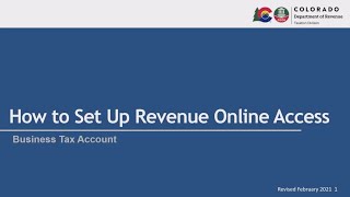 How To Set Up Revenue Online Access