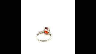 Natural Padparadscha Sapphire Ring 10K Solid White Gold Ring Solitaire Ring Gemstone Ring