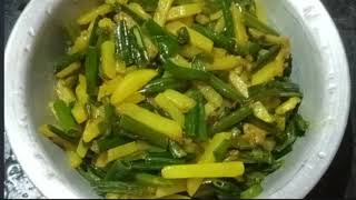 পেঁয়াজকলি আলু ভাজা | Easy \u0026 Quick Spring Onion and Potato Stir-Fry Recipe | Peyajkoli Alu Bhaja