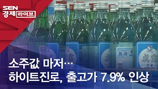 소주값 마저…하이트진로, 출고가 7.9% 인상