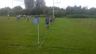 Mike Burr scores the opening try for Salford Roosters v Crosfields