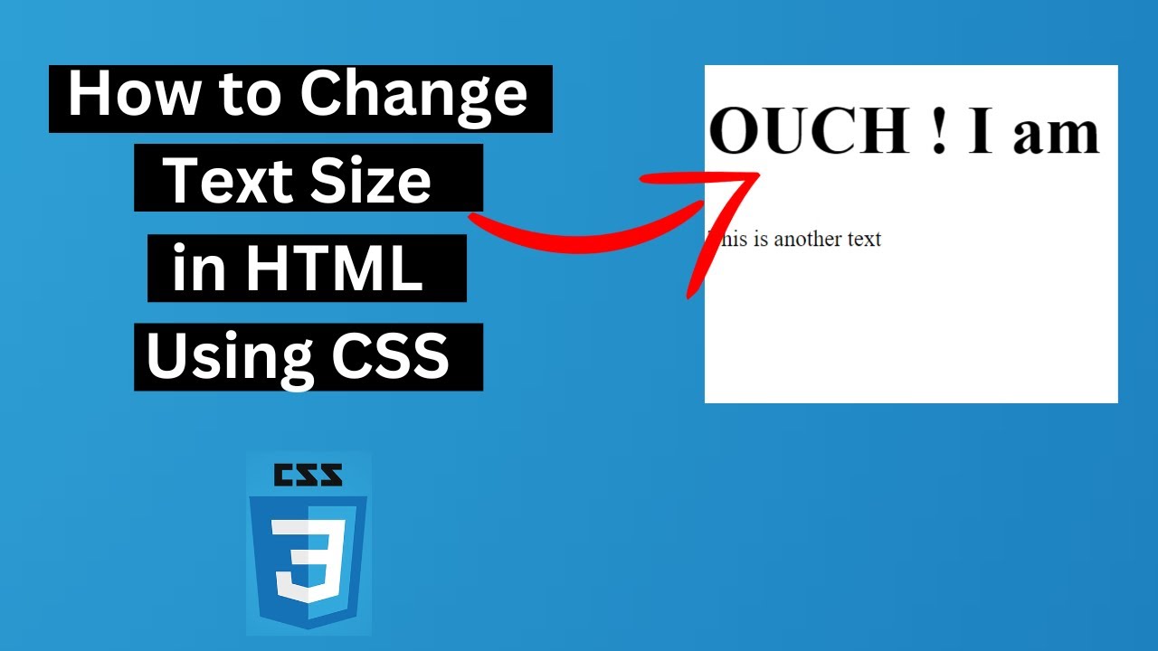 How To Change Text Size In Html Using Css Css Tutorial Part 4 Youtube