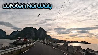 Lofoten Islands Norway Beautiful Drive in Sunrise