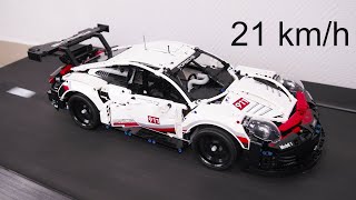 Porsche 911 RSR VS Treadmill. Drag Race Speed and CRASH Test
