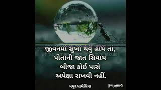 પોતાની જાત પાસે આશા રાખો || #motivation #suvicharo #inspirationalquotes #suvichargujrati #quotes