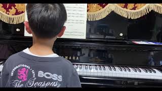 バーナムピアノテクニック1 グループ2  9  横になって足の体操　　Piano lesson for my son