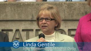 Linda Gentile fights to keep the Derby Court House from Governor Rell's cuts