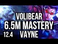 VOLIBEAR vs VAYNE (TOP) (DEFEAT) | 6.5M mastery, 7 solo kills, 600+ games | BR Diamond | 12.4