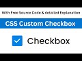 Custom Checkbox CSS | Styling Checkbox | Pure CSS Tutorial