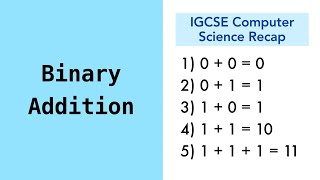 Binary Addition Recap (IGCSE CS 0478)