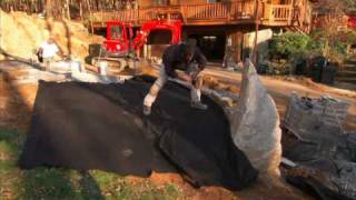 Segmental Retaining Wall Construction - Drainage Swale