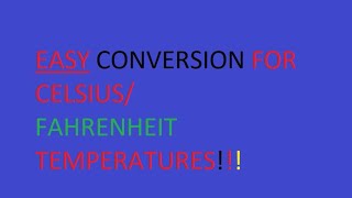 Simple Celsius Fahrenheit Conversion