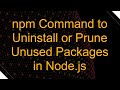 npm Command to Uninstall or Prune Unused Packages in Node.js