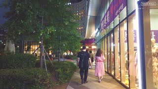 Walk on Sinyongsan night street in Seoul 신용산역 밤거리