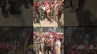 Punjab: BSF personnel celebrate Holi at BSF headquarters in Amritsar